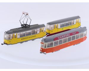 Schaal H0 set van 2 trams Zwitzerland (Altendorf en Genève) #9241