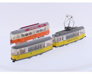Schaal H0 set van 2 trams Zwitzerland (Altendorf en Genève) #9241