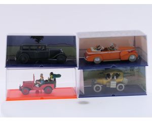 Schaal 1:43 set van 4 Kuifje voeruigen no. 3, 15, 47 en 71 #9259