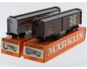 Schaal H0 Märklin 4571 en 4573 set van 2 boxcar van de USA Western Pacific / NEW HAVEN #9412