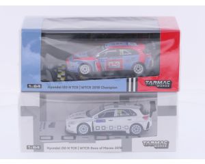 Schaal 1:64 Tarmac Works T64-18WTCR30 en T64-031-18WTCR48 set van 2 Hyundai i30 N TCRWTCR 2018. Nieuw #9628