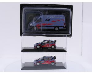 Schaal 1:43 IXO 2 rally wagens Hyundai i20 met servicewagen. Nieuw #9629