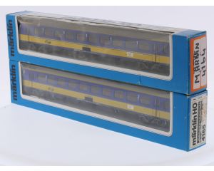 Schaal H0 Märklin 4164 en 4165 set van 2 ICR personen rijtuigen 1e en 2e kl. van de NS #6986