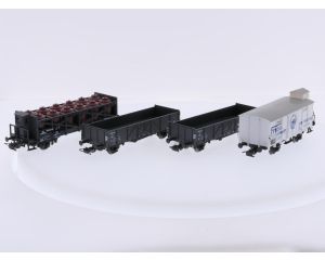 Schaal H0 Liliput 20740, 21614 en 2x 21640 set van 4 goederenwagens tijdperk III van de NS #9703
