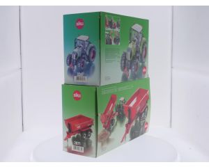 Schaal 1:32 Siku NEW OLD STOCK 3261 en 2871 Klaas tractor met Krampe halfpipe kipper #9768