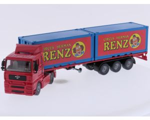 Schaal 1:55 Siku 3424 containertruck MAN "Circus Renz" #9785