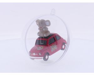Schaal 1:43 Brumm BR001 SPECIAL Fiat 500 met olifant kerstbal #9802