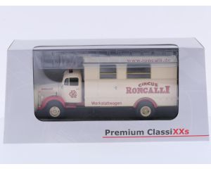 Schaal 1:43 Premium ClassiXXs NEW OLD STOCK 12400 Mercedes-Benz L3500 "Werkstattwagen Circus Roncalli" #9813