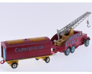 Schaal 1:50 Corgi Major Toys 1121 en 1123 grote kraan met dierenkooi Circus Chipperfields #10068