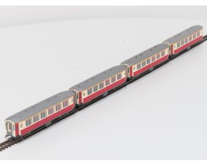 Schaal H0m Bemo 3272/s set van 4 salonrijtuigen A 1141 - 1144 van de RhB #P245