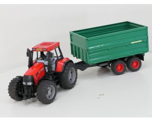 Schaal 1:16 Bruder 2096 tractor Case III CVX170 met Wilger kieper #6632