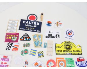 Sticker set XXXL thema automobiel met o.a Caltex, Michelin, Vredestein, Fulda en Hella ongeveer 45 stuks #6906