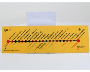 GVB Amsterdam Route / Lijn Kaart:  lijn 7/24 1976