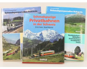 Set van 3 spoorwegboeken Zwitserse smalspoor - Hardcover #8726