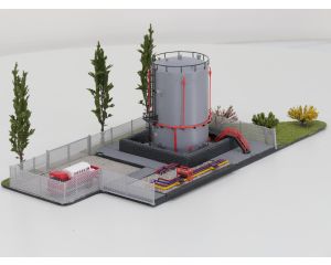 Schaal H0 en TT Auhagen 12216 tankopslag met scenery #9072