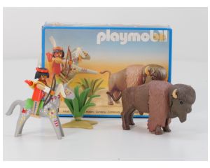 Playmobil 3731 B Western indiaan met bison OVP #9537