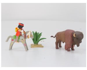 Playmobil 3731 C Western indiaan met bison OVP #9536