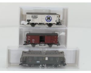 Schaal H0 Fleischmann NEW OLD STOCK COMPLETE SET 4897, 5875, 85 5865 k en 85 5866 k stoomlocomotief BR 39 met personenrijtuigen en goederenwagons van de DRG #9440