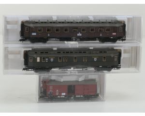 Schaal H0 Fleischmann NEW OLD STOCK COMPLETE SET 4898, 5883, 5884 en 5885 stoomlocomotief S6 met personenrijtuigen en goederenwagons van de KPEV #9441