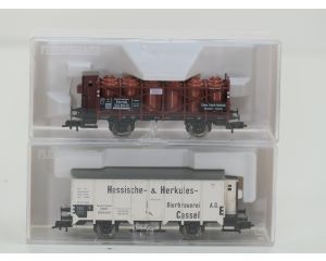 Schaal H0 Fleischmann NEW OLD STOCK COMPLETE SET 4900, 83 5806K en 83 5807K stoomlocomotief BR 56 met goederenwagons van de DRG #9443