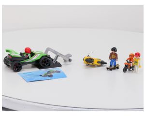 Playmobil 5174 Turbo Racer met 5116 Racemotor, 4698 Junior Motorcrosser en 4754 Skater VVP #9921