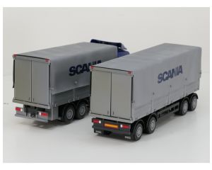 EMEK Scania R580 Highline 1:25 6x2 bakwagen met huif + 2-assige aanhangwagen met huif #9924