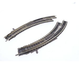 Schaal N Fleischmann 9168 en 9169 Gebogen Wissel Set L + R #5440
