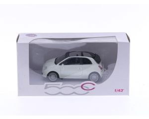 Schaal 1:43 Mondo Motors 2007 Fiat 500 parerlmoer lichtblauw/wit #4259