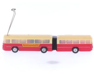 Schaal H0 Eheim 6104 (Brawa) gelede bus crème-rood #5886