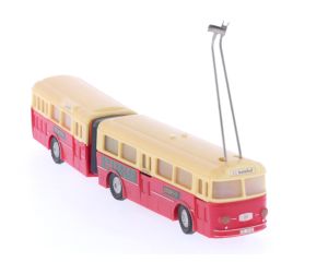 Schaal H0 Eheim 6104 (Brawa) gelede bus crème-rood #5886
