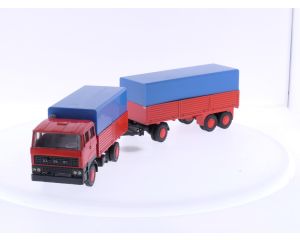 Schaal 1:50 Lion Car Nr.63 Daf 2800 vrachtauto met aanhangwagen. #6077