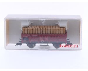 Schaal H0 Fleischmann 5200 & 5203 opengoederenwagons set van 2 van de DB #5761