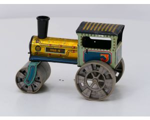 Vintage KOVAB Steam Roller Tin Toy. Lengte 20 cm. Breedte 12 cm en hoogte 13 cm #3711