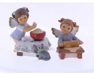 Goebel Nina & Marco figuren "Kleine bakkerij edition 2018 LTD.ED. 127 en een engel die het deeg rolt #4617