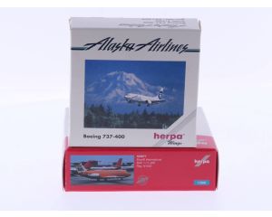 Schaal 1:500 Herpa 501309 Boeing 737-400 en Herpa 523677 Braniff International BAC 1-11-200 "Jelly Bean Orange" #4636