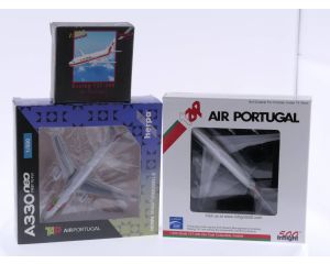 Schaal 1:500 Inflight 500 355 4050 Air Portugal Boeing 747-200, Herpa 532860 TAP Air Portugal Airbus A330-900 en Herpa 500319 Air Portugal Boeing 737-300 #4639