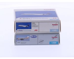 Schaal 1:500 Herpa 510608 Canadair Jet 700 en Herpa 207097 Convair 440 #4645