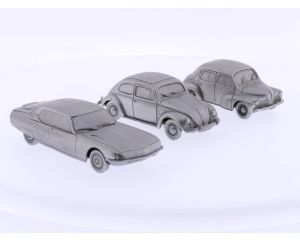 Schaal 1:43 de Poligny Creation VW Kever, Renault 4CV en een Citroën #4675