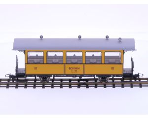 Schaal H0m Bemo 3238-164 personenrijtuig C 114 "La Bucunada" 3e kl. nostalgisch voertuig met twee assen van de RhB #P222