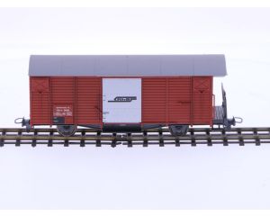 Schaal H0m Bemo 2261 gesloten goederenwagon Xk-v 9091 van de RhB #P226