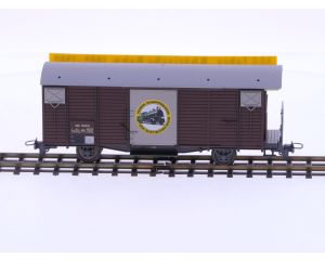 Schaal H0m Bemo 2256-1 gesloten goederenwagon Gb 5100 "100 Jahre Rhätische Bahn 1889-1989" van de RhB #P227