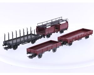 Schaal H0 Märklin en Electrotren 4503, 4607, 4612 en 2777 set van 4 goederenwagens van de DB #8106