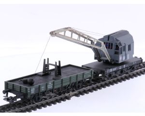 Schaal H0 Märklin 46717 digitale kraan met kraanhulpwagen van de DB #9016