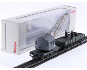 Schaal H0 Märklin 46717 digitale kraan met kraanhulpwagen van de DB #9016