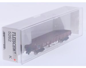 Schaal H0 Fleischmann NEW OLD STOCK 5262 K lageboordwagen XXto 90 van de DB #9475