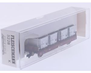 Schaal H0 Fleischmann NEW OLD STOCK 5228 K containerdraagwagen Rmms BTms 33 'von Haus zu Haus' van de DB #9479