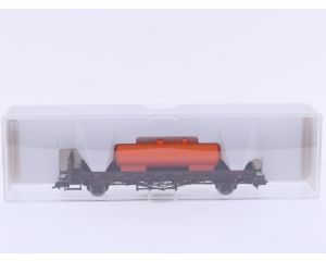 Schaal H0 Fleischmann NEW OLD STOCK 85 5257 K lageboordwagen Rmso 31 met olieketel van de DB #9481