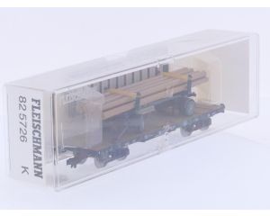 Schaal H0 Fleischmann NEW OLD STOCK 82 5726 K goederenwagon SSk 07 met stutten en lading #9485
