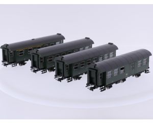 Schaal H0 Roco 54290, 54291 en 54293 set van 4 Umbauwagens van de DB #9656