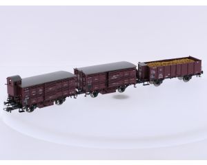 Schaal H0 Roco 76060 3-delige set goederenwagens van de KPEV #9659